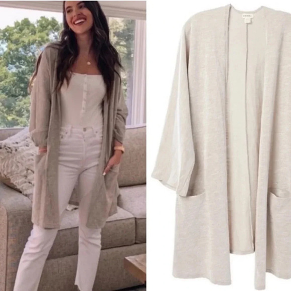 Anthropologie Donni Lagenlook Ribbed Striped Cardigan Sweater - Picture 1 of 11